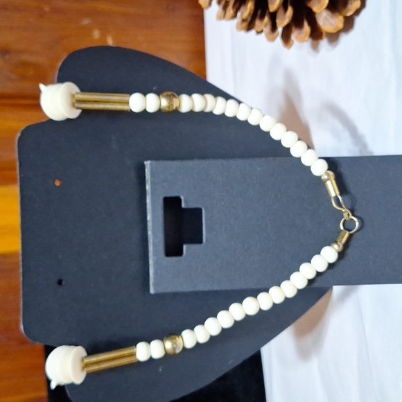 Vintage carved bone statement necklace - Picture 3 of 13